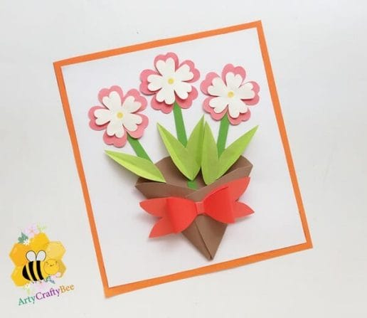 How To Make Easy Flower Pop Up Mother's Day Card (1 Template) - Arty ...