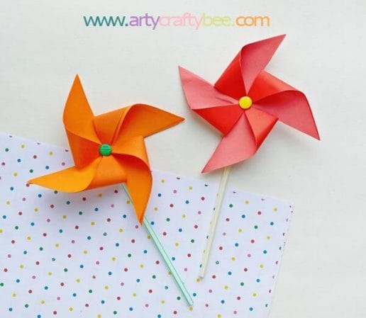 Fun Paper Pinwheels Tutorial (3 Templates) - Arty Crafty Bee