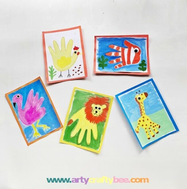 handprint animal craft for kids